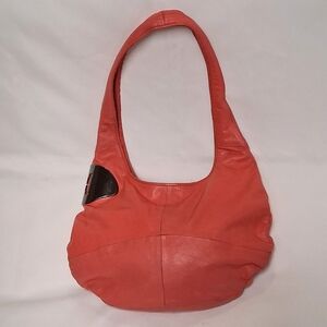 Halston Heritage Coral Leather Hobo Bag